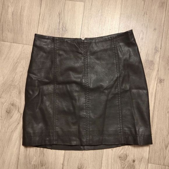 Free People Faux Leather Skirt - Picture 1 of 6